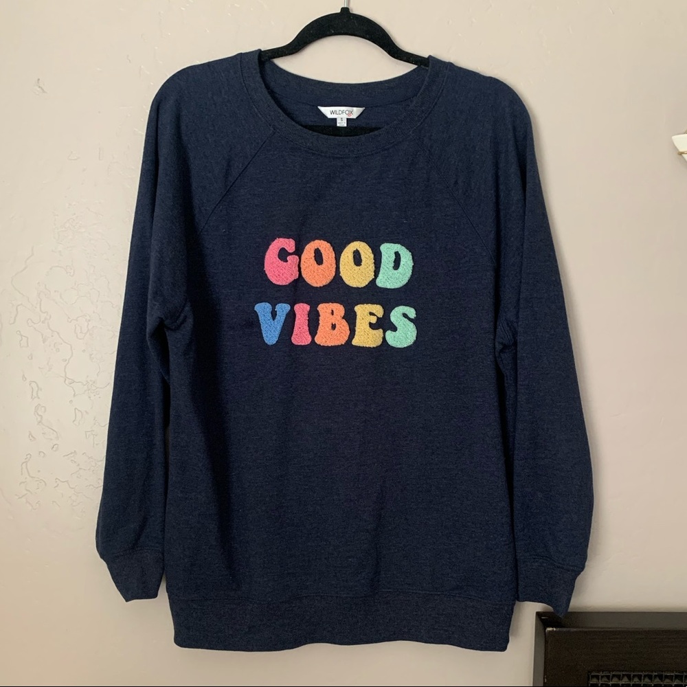 Wild fox statement sweater- Good Vibes